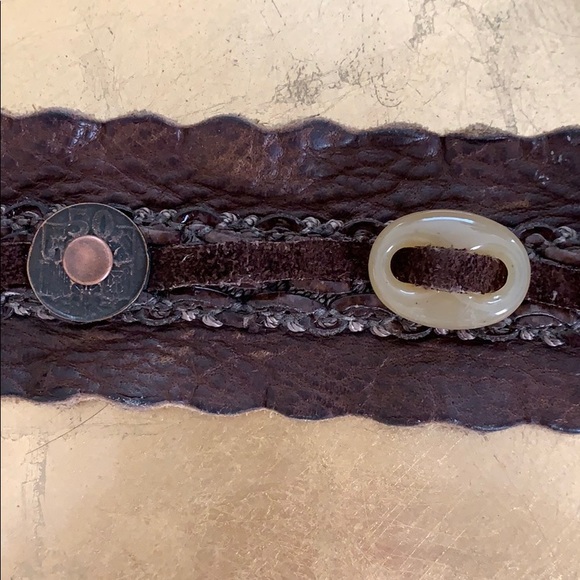 Women’s Brown Leather & Copper Embellishment Belt - Picture 4 of 8